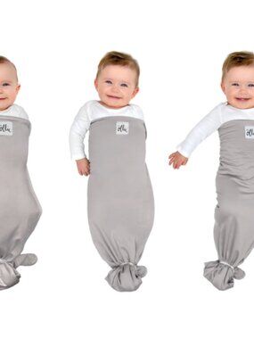 Ollie World The Ollie Newborn Baby Swaddle Gray Stone Excellent Condition